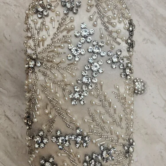 Womens Clutch Bag Pearl Clutch Purse Handbag Embroidery Evening Bag Bag Shoulder - Picture 4 of 8